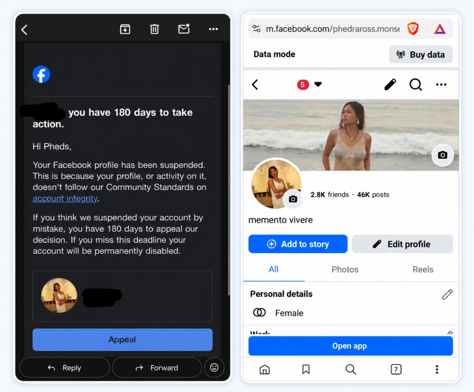 Combined Facebook disabled and suspended account recovery preview